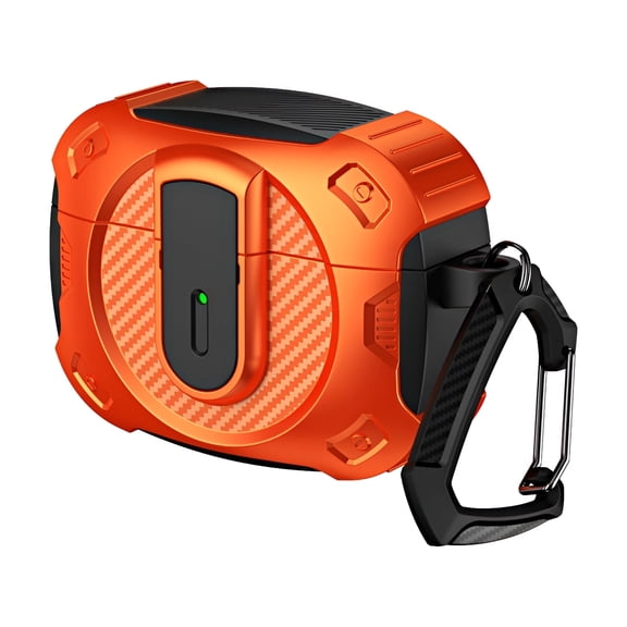 GJX Case for Airpods 4,Custom Design for Headphones Protection Cover for Airpods 4 Case,Shockproof and Dustproof Protective Case Cover for Apple Airpods 4,Black+Orange