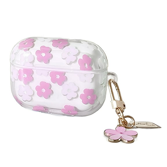 GJX Case for Airpods 4,Glitter Flower Design Protection Cover for Airpods 4 Case,Soft Material Comfortable Feel Protective Case Cover for Apple Airpods 4,Pink