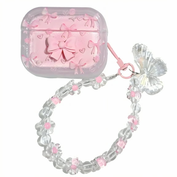 GJX Case Cover Fits for Airpods Pro 2,Tpu Covering Case Compatible with Airpod Gen 2,Butterfly Charm Clear Case for Airpod Pro