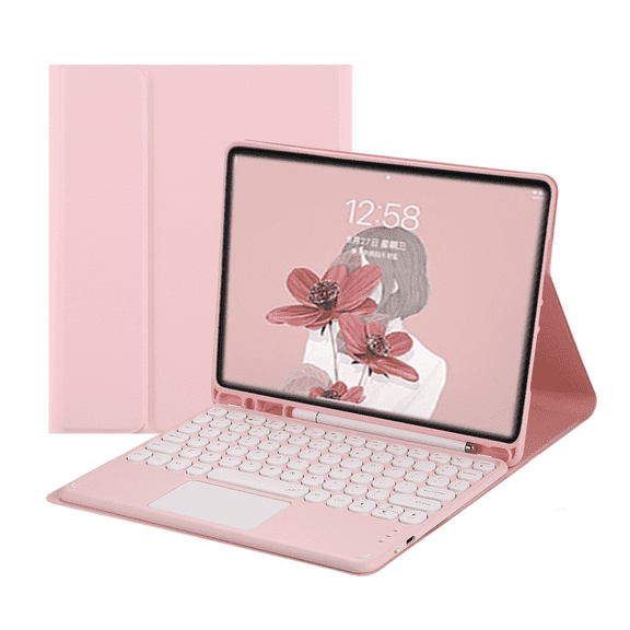 GJX Case for Ipad 10Th Generation with Keyboard Magnetic Detach for Ipad Case with Keyboard Bluetooth Mouse Multifunctional Pen Slot for Ipad Case 10Th Generation Pink