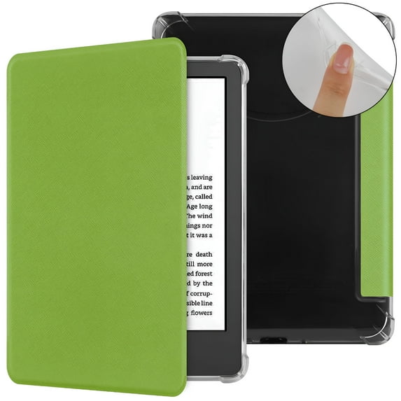 GJX Case for Kindle Paperwhite 7" 12th Gen 2024, Slim Anti-Scratch Shockproof Protective Cover Flip Tablet Case with Auto Sleep/Wake for Kindle Paperwhite 2024 Women Men, Green