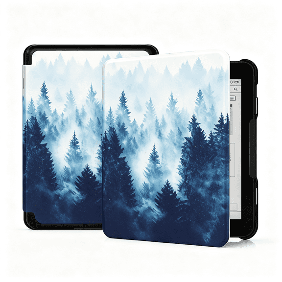 GJX Case for 7"/6.8 12Th/11Th Generation-2024/2021)And Signature Edition,Slim Pu Shell Cover Case with Auto-Wake/Sleep for 2024-Gray Forest