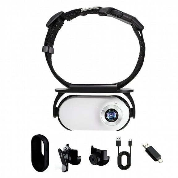 GJX Cat/Dog Camera, HD 1080P Dog Collar Camera Mini Body Camera Action Camera Wireless Collar Camera for Dogs Cats Gift Indoor/Outdoor