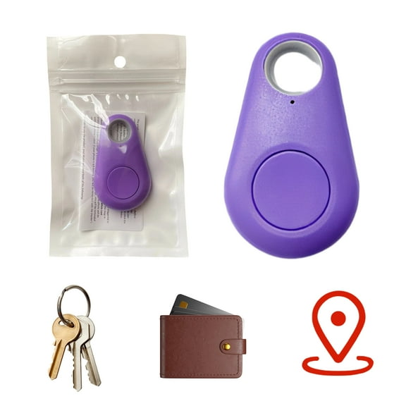 GJX Cat Tracker,ABS GPS Tracker for Children and Pets,Two-Way Alarm Wireless Camera Teardrop-Shaped Mini GPS Tracker,Purple