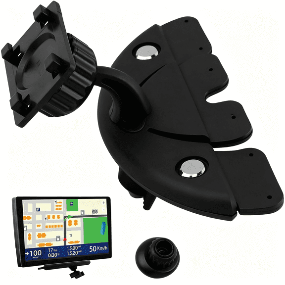 GJX Cd Slot Mount for Carplay Screen 360 Rotation Carplay Screen Mount with Magnetic Head and 4-Button Lock Carplays Cd Mounts Compatible with 7-11 Carplays Screens
