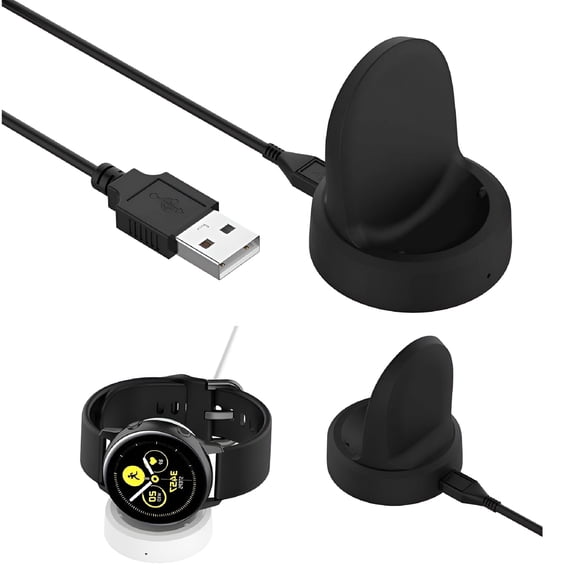 GJX Charger Dock for Galaxy Watch 4 Classic 46mm 42mm, Watch 4 44mm 40mm, Active 2 Stand with USB Cable, Fast Charging Base Station for Home Office Desk, Smartwatch Accessories