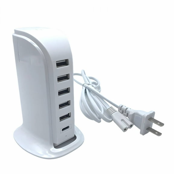 GJX Charging Station for Multiple Devices with Fast Charging,Compact Charging Tower with Safety Protection,Versatile USB Charging Hub