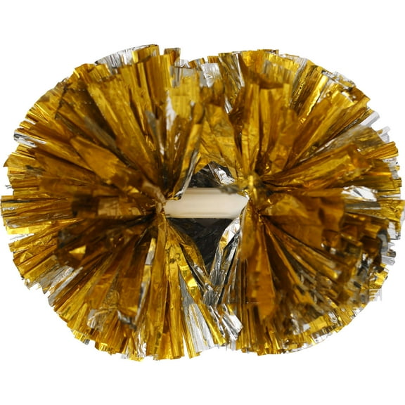 GJX Cheerleading Pom Poms,Bright Vibrant Color Effect Cheer Pom Poms,Long-lasting Lightweight Material Comfortable Easy Grip Design Cheer Pom Balls,Gold Silver
