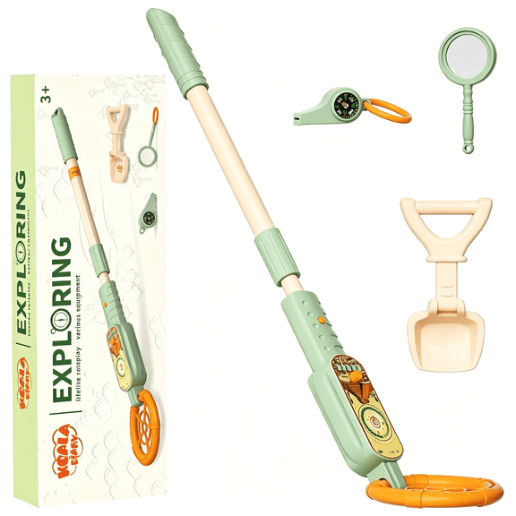 GJX ChildrenS Metal Detector Kit-Outdoor Explorer Kit (Ages 3+)  | with Metal Detector,Magnifying Glass,Shovel,Whistle & Compass,Educational Nature Gift for Curious Kids