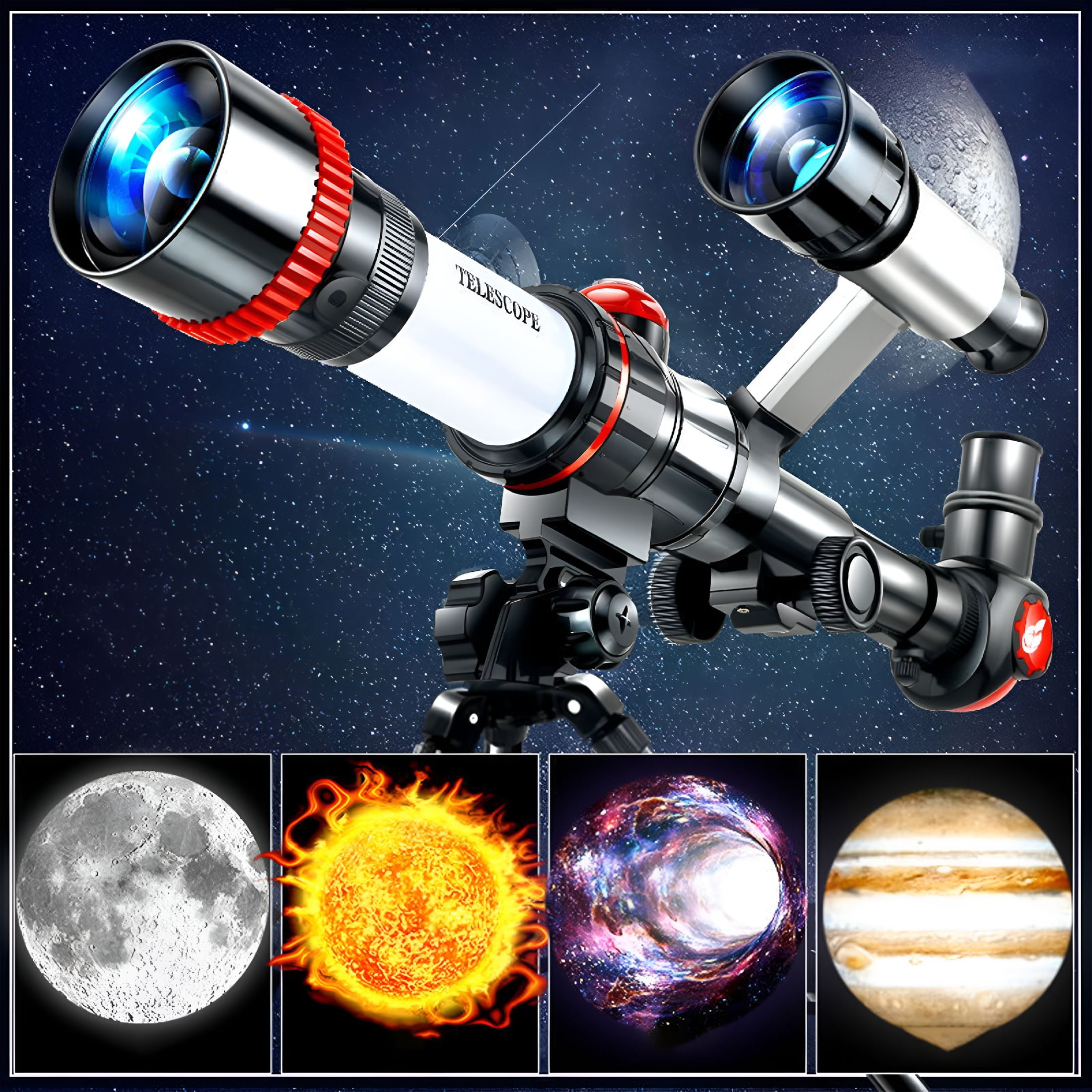 GJX Children's And Adult Astronomical Telescope With Star Finder And Tripod, Scientific Telescope With Tripod, Gift For Beginners