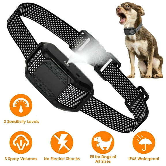 GJX Citronella Dog Bark Collar Spray Bark Collar Anti Barking Control IP65 Waterproof Electric Shocks for Small Medium Large Dogs