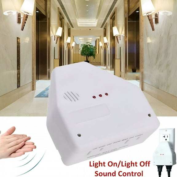 GJX Clapper Sound Activated Switch White Electrical Outlet Light Control for Bedroom