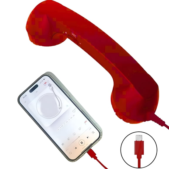 GJX Classic Retro Phone Handset for Cell Phones, Vintage Telephone Receiver for iPhone & Android, Stylish Wired Headset with Exceptional Sound Quality for Christmas Gift