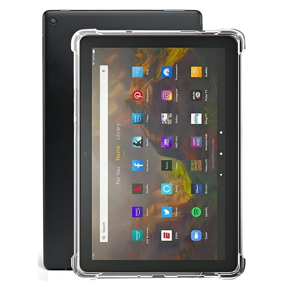 GJX Clear Case for Kindle Fire 7 Tablet 7 Inch 9th 7th 5th Gen 2019 2017 2015 Crystal Clear Silicone Bumper Cover Protector