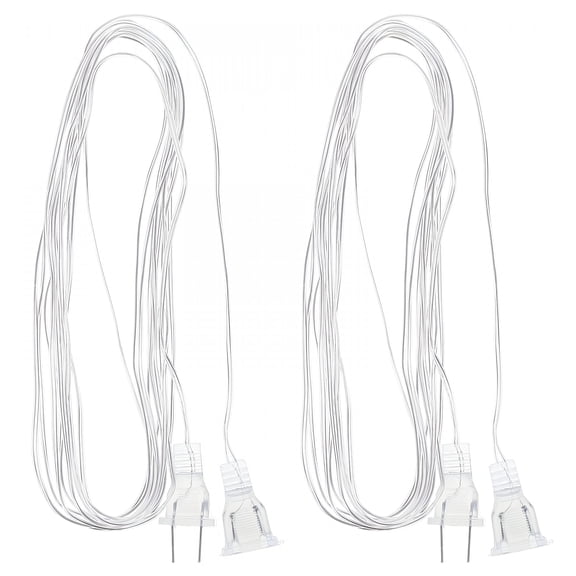GJX Clear Extension Cord 2 Pack, Transparent Invisible Cable for Indoor Outdoor, US Plug Holiday Christmas Light Power