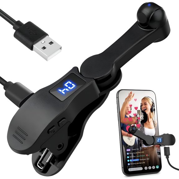 GJX Clip-On Auto Screen Clicker, USB Powered Phone Tapper with 108 Speed Gears, 180 Rotation Adjustable, Silent Tap Simulator for Mobile Games, Live Streaming, Apps