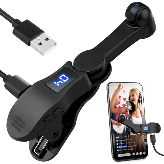 GJX Clip-on Screen Silent Clicker - Digital Auto Screen Clicker USB Clicking Simulator 180° Rotation 108 Gears Screen Clicker for Smart Phone App (Black)
