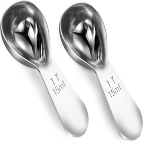 GJX Coffee Scoop 1 Tablespoon Scoop Measuring Spoon for Ground Coffee 2Pcs,Stainless Steel Small 1 Tbsp Coffee Spoons Measure Protein Powder Bean,Short Handle Fits into Canisters(1Tbsp 15Ml2)