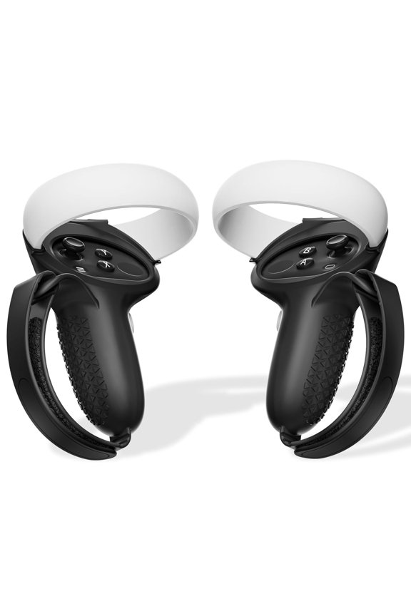 Comfort Controller Grips Cover Compatible with Meta Quest 2 Accessories-All-Silicone Construction,Controller Grips for Oculus Quest 2 with Adjustable Knuckle Straps Protector