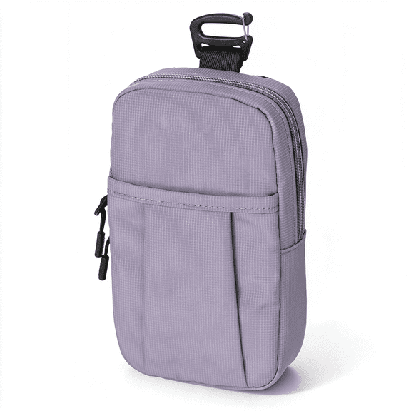 GJX Compact Sports Camera Bag,Shoulder Strap Storage Case,3.94 X 1.57 X 7.09"Es,Compatible with Phones,Compact Cameras,Power Banks,Headphones,Black (Purple)
