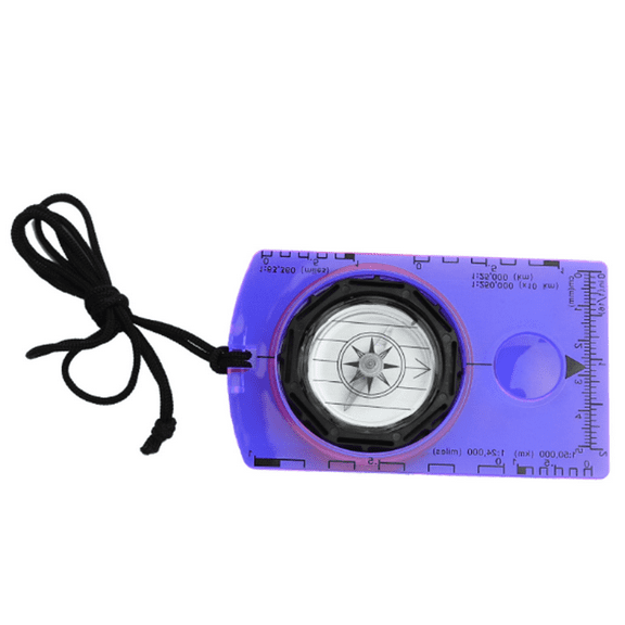 GJX Compass,Attached Scale Compass Hiking Survival,Plastic Material is Lightweight and Reduces Weight Hiking Gear,Transparent,Blue