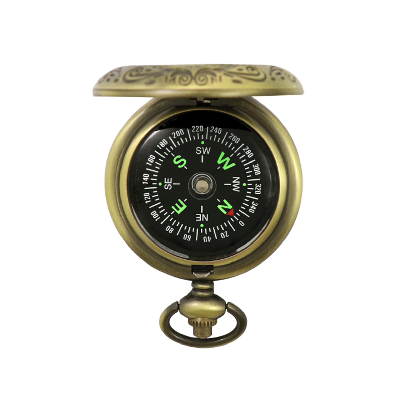 GJX Compass,Equipped with Luminous Function Compass Hiking Survival,Clear Scale Hiking Gear,Bronze