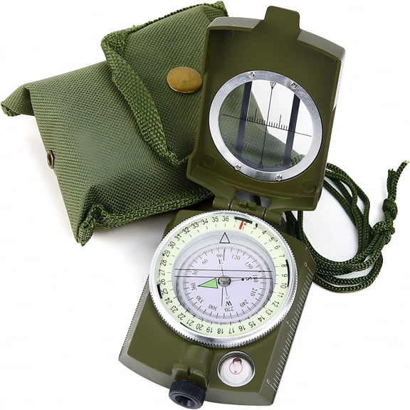 GJX Compass Hiking Survival | Military Sighting Orientee Compass | Backpacking Navigation Compass | Boy Scout Compass for Kids | Professional Compass for Hiking Camping Hunting