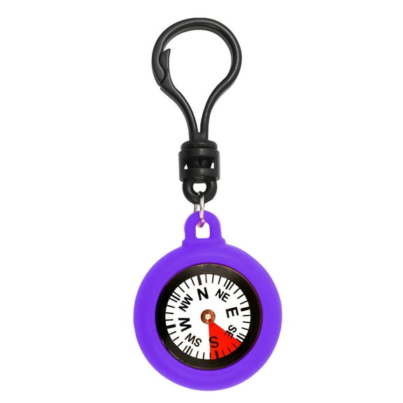 GJX Compass Hiking Survival,Silicone Protection Design Compass for Kids,Quick Mounting Military Gear,Purple