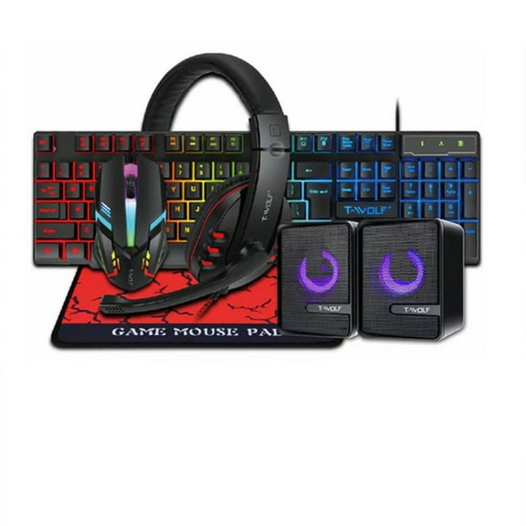 GJX Computer Accessories,Multilingual Keyboard,Play Globally with Rgb Lighting Precise Mouse,Shape4