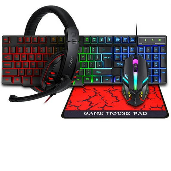 GJX Computer Accessories,Multilingual Keyboard Wireless Mouse,Rgb Lighting Magic Control Mouse Pad,Shape1