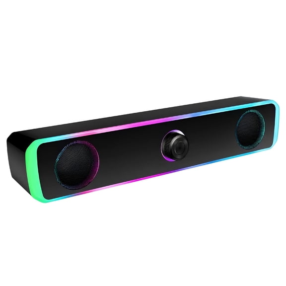 GJX Computer Speakers for Desktop Monitor, USB Powered PC Speakers with RGB Light, Stereo Audio for Laptop & Tablet