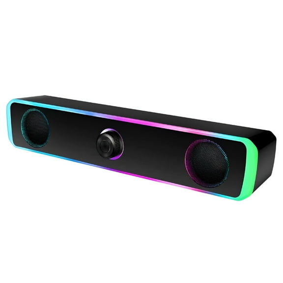 GJX Computer Speakers for Desktop Monitor, USB Powered PC Speakers with RGB Light, for PC, Laptop, Tablet, Phone