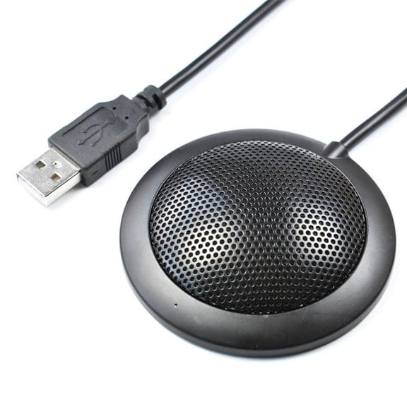 GJX Conference Usb Microphone,Computer Desktop Mic with Led Indicator,Plug & Play Omnidirectional Condenser Pc Laptop Mic for Online Meeting,Class,Skype,Recording,Zoom