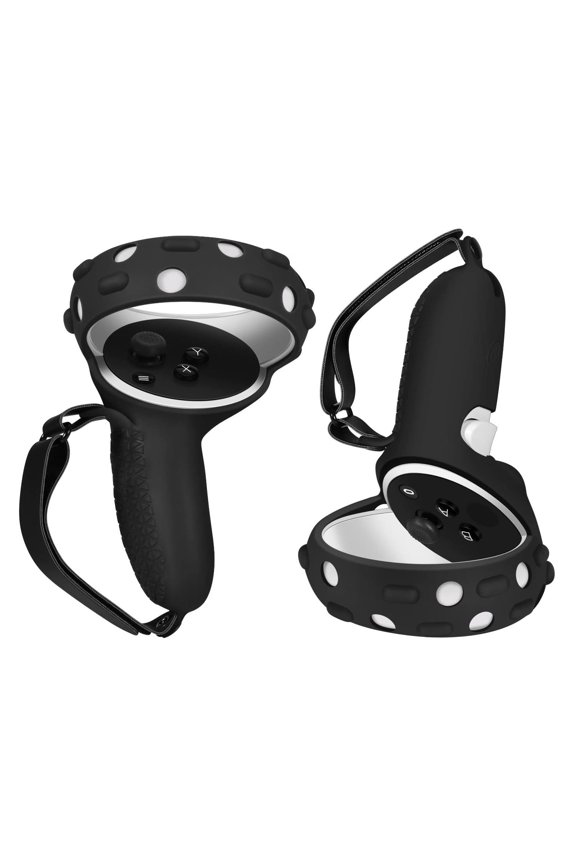Controller Grips Cover for Quest 2 / Quest 2 Knuckle Strap Vr Touch Controller Hand Grip Cover Protector Sleeve with Anti-Throw Adjustable Straps (Black)