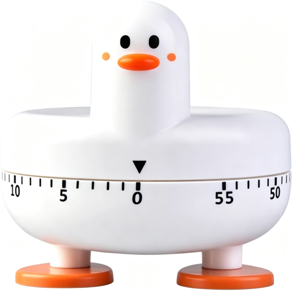 GJX Cooking Timer Cute Duck Kitchen Timer 60 Minute Wind Up Mechanical Rotating Alarm for Kitchen Cooking Baking Cute Kitchen Timer