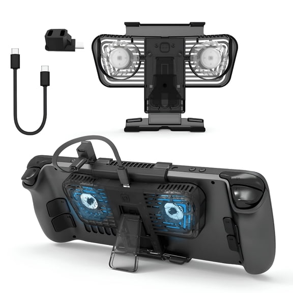 GJX Cooling Fan for Steam Deck/Switch/OLED, Stand with Radiator Fan Compatible with Steam Deck Accessories, Quiet Powerful Cooler with 3 Wind Speed