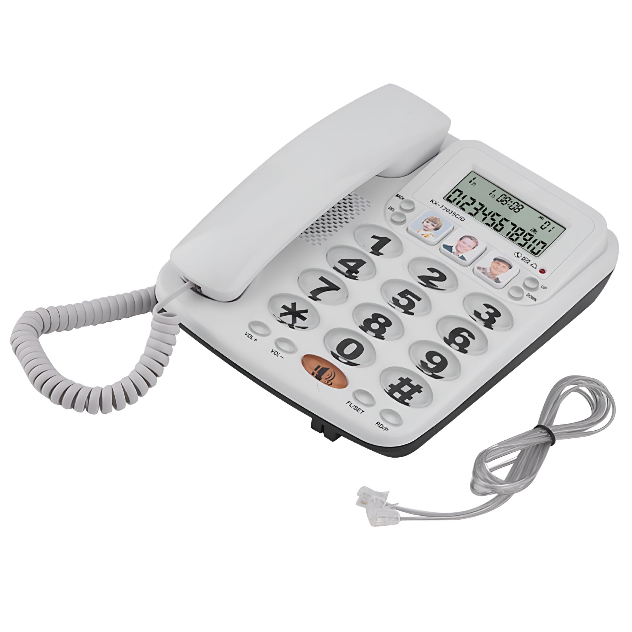 GJX Corded Phone With Answering Machine Landline Telephone 2-line Corded Telephone With Speakerphone Speed Dial Corded Phone With Caller ID For Home/Office