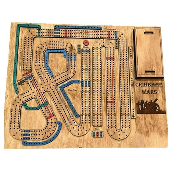 GJX Cribbage Board Game Set Boosts Teamwork War Games Brain-Boosting Challenge Cribbage Wars Board Game Style