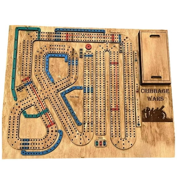 GJX Cribbage Board Game Set Classic Board Game War Games Strategic Battle Cribbage Wars Board Game Style