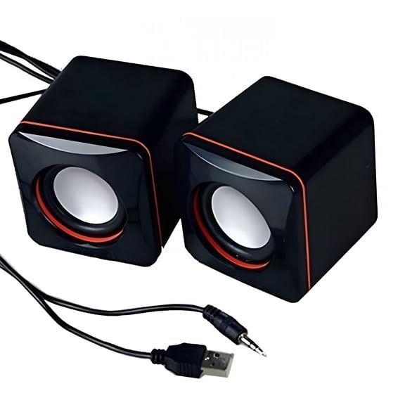 GJX Cute Desktop Computer Speakers, Small Stereo Soundbar for Laptop, Creative External Audio System for Recording Studio