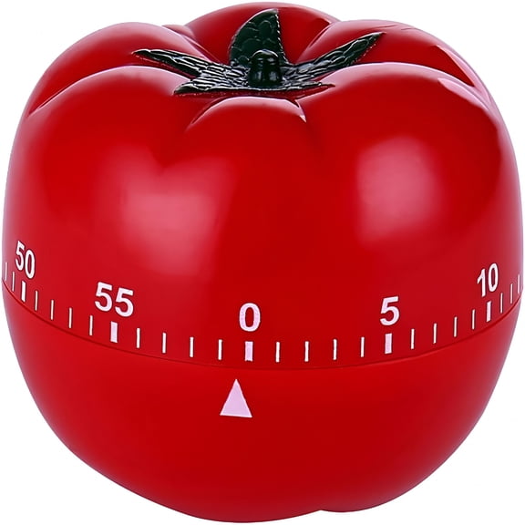 GJX Cute Tomato Mechanical Timer, Wind-Up 60 Min Manual Countdown Clock, Kitchen Oven Cooking Alarm, Classroom Exercise Bathroom Decor
