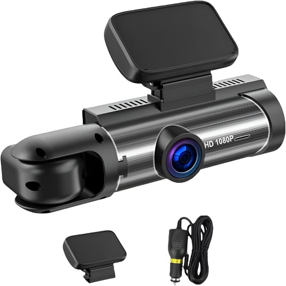 GJX Dash Cam 2024, Dual Dash Cam Front and Inside with Night Vision, Infrared Night Vision Function, Loop Recording (Front Inside)
