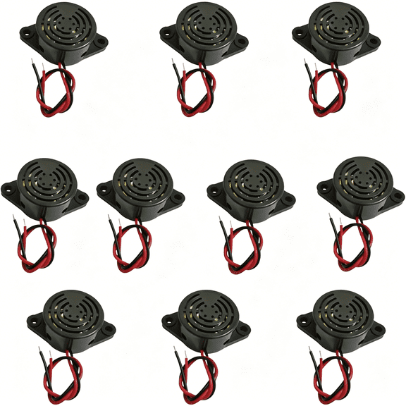 GJX Dc 3-24V 90Db Active Piezo Electronic Buzzer Beep Tone Alarm Ringer Continous Sound Black 10Pcs