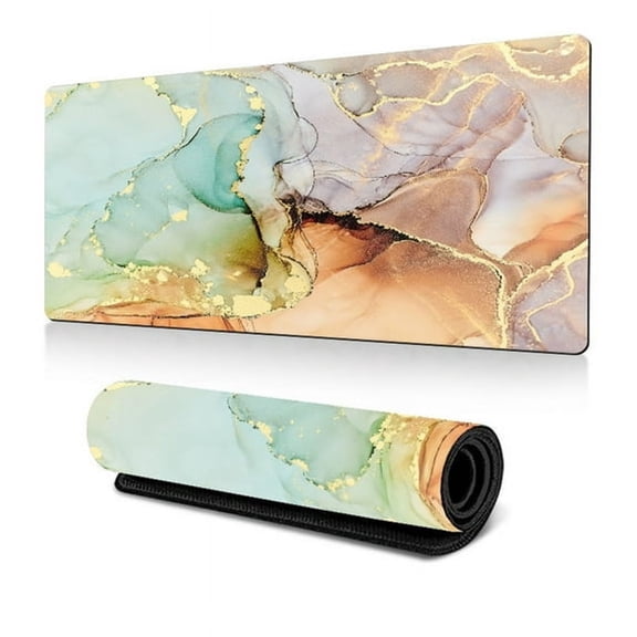 GJX Desk Mat Desktop Marble Mouse Pad,Rubber Desk Pad for Keyboard and Mouse,24''X12'' Large Mouse Pad,Desk Writing Mat for Office and Home