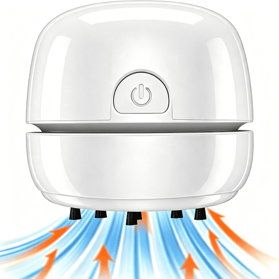 GJX Desktop Vacuum Cleaner Usb Recharging, Portable Mini Vacuum Cleaner for Cleaning Eraser Crumbs, Dust, Crumbs, Computer Keyboard and Car, Mini Desk Vacuum (White)