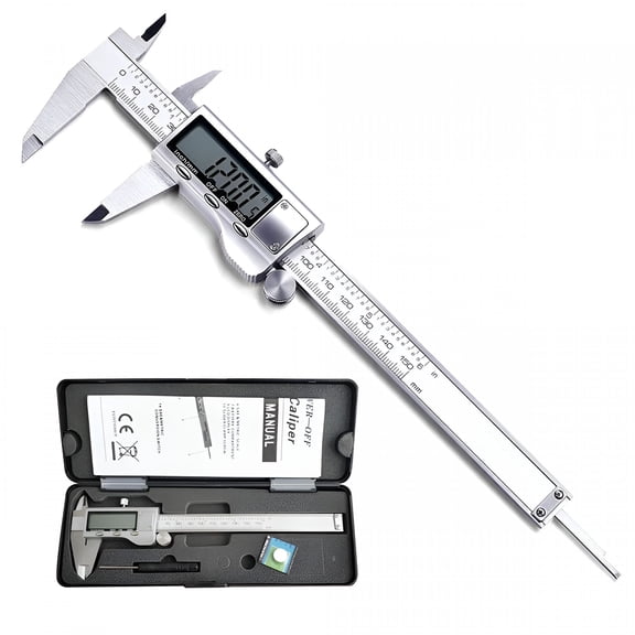 GJX Digital Caliper,Caliper Measuring Tool with Stainless Steel,Electronic Micrometer Caliper with Large Lcd Screen,Auto-Off Feature,Inch and Millimeter Conversion (6 Inch/150 Mm)