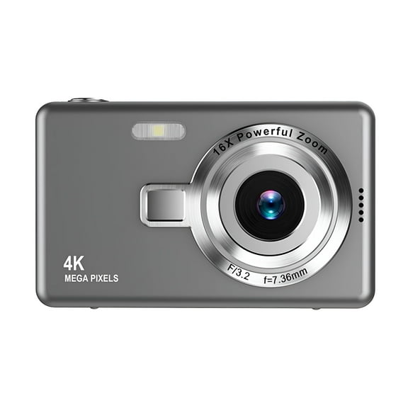 GJX Digital Camera 48MP, 1080P HD, 4X Digital Zoom, CCD, with Electronic Stabilization (Gray)