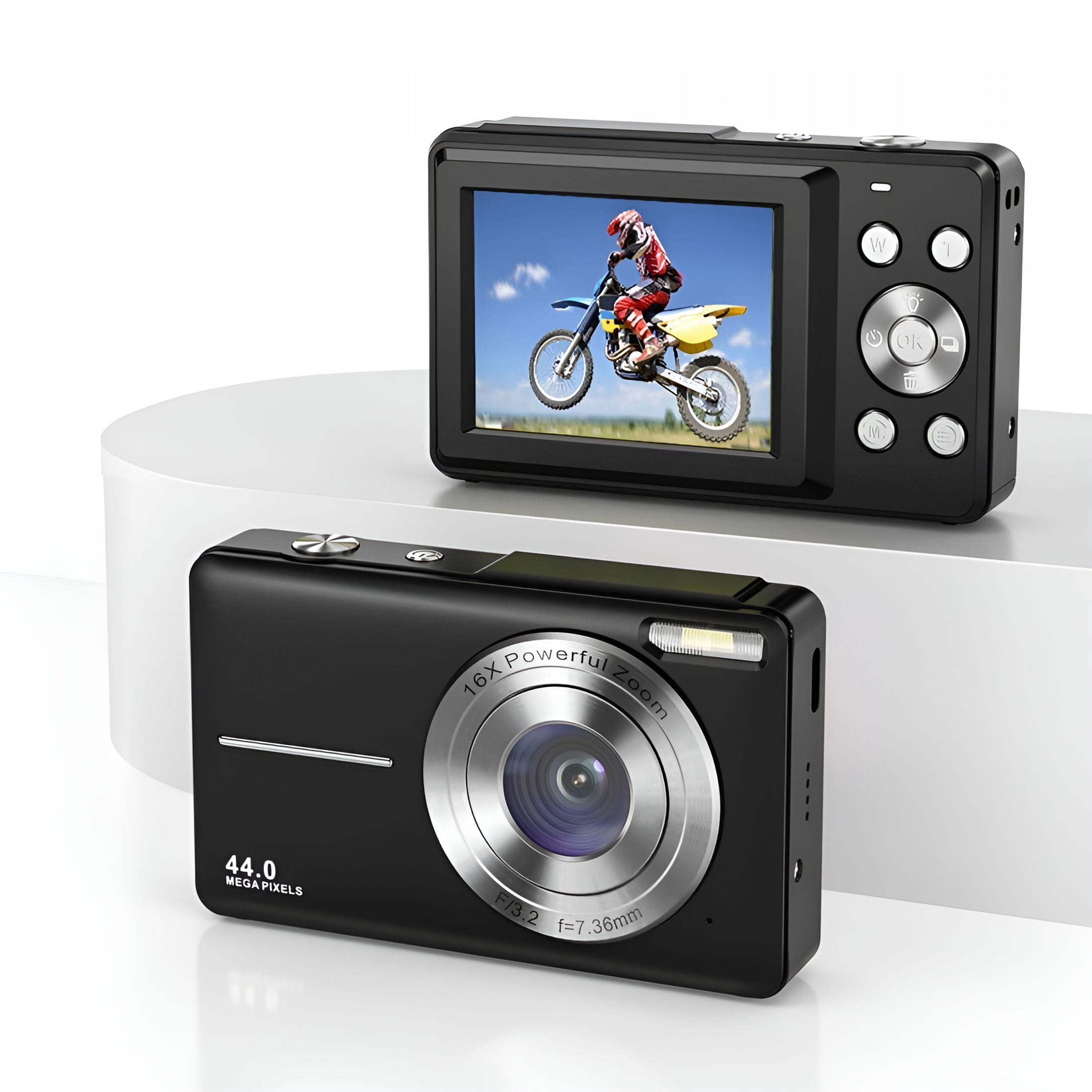 GJX Digital Camera,FHD 1080P 44MP 16X Zoom,Compact Point & Shoot Camera for Kids & Teens,Portable,Easy to Use,for Photography & Video Recording,Webcam Feature,Ideal Gift for Children Seniors