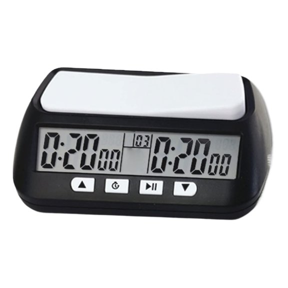 GJX Digital Chess Clock with Countdown Timer and Memory Function,Shockproof Digital Timer,Battery-Powered for Chess and Go Tournaments Black