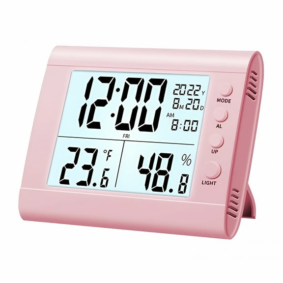 GJX Digital Clock Battery Operated Atomic Clocks with Indoor Outdoor Temperature Large Number Display Clock with Day and Date Bedside Desk Clock for Bedroom Office Elderly